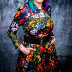 Bleeding Heart Floral Long Sleeve Black Dress (Multicoloured) -Alternative Clothing Store 14804340c02b443a17cd709d8091 bh floral multi dress 3