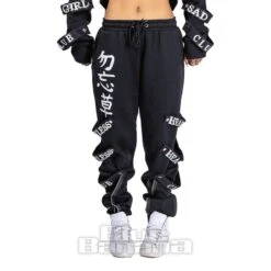Heartless Sad Girl Club Joggers (Black) -Alternative Clothing Store 148674 f