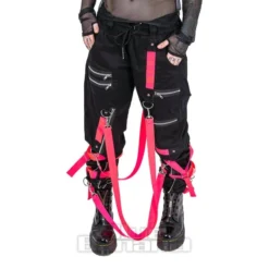 Poizen Industries Lucid Trousers (Black/Pink) -Alternative Clothing Store 148748 b