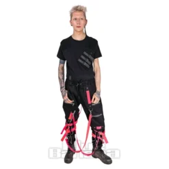 Poizen Industries Lucid Trousers (Black/Pink) -Alternative Clothing Store 148748 e