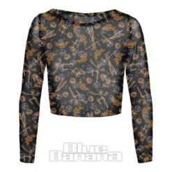 Nightmare Before Christmas Pumpkin King Mesh Crop Top (Black)