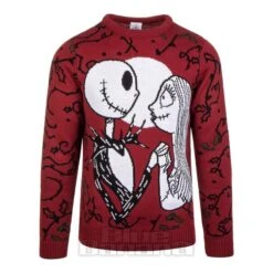 Nightmare Before Christmas Jack & Sally Knit Jumper (Red)