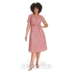 Banned Cherry Check Dress (Red)