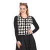 Banned Darts & Checks Cardigan (Black/Cream)