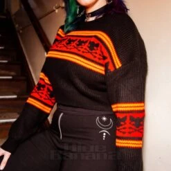 Jawbreaker Intarsia Hell Kitten Jumper (Black) -Alternative Clothing Store 1bcbb1f7a3bfa98b84c5892b578f jawbreaker intarsia jumper