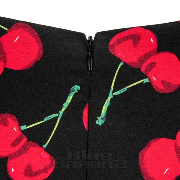 Bleeding Heart Red Cherries Dress (Black) 7 Bleeding Heart Red Cherries Dress (Black) - Image 7