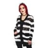 Jawbreaker Lace Stripe Cardigan (White)