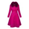 Bleeding Heart Fur Collar Coat (Pink)