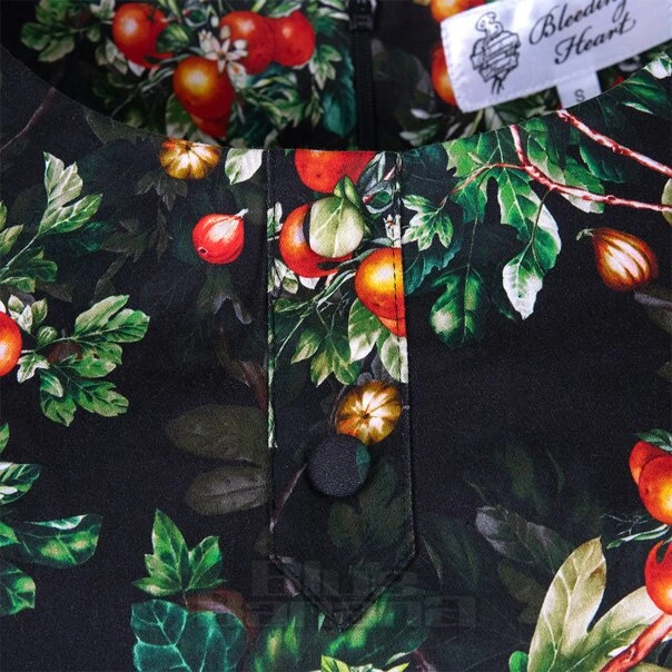 Bleeding Heart Floral Long Sleeve Dress (Black) 6 Bleeding Heart Floral Long Sleeve Dress (Black) - Image 6