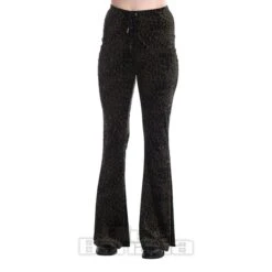 Banned Leopard Print Flare Trousers (Black)