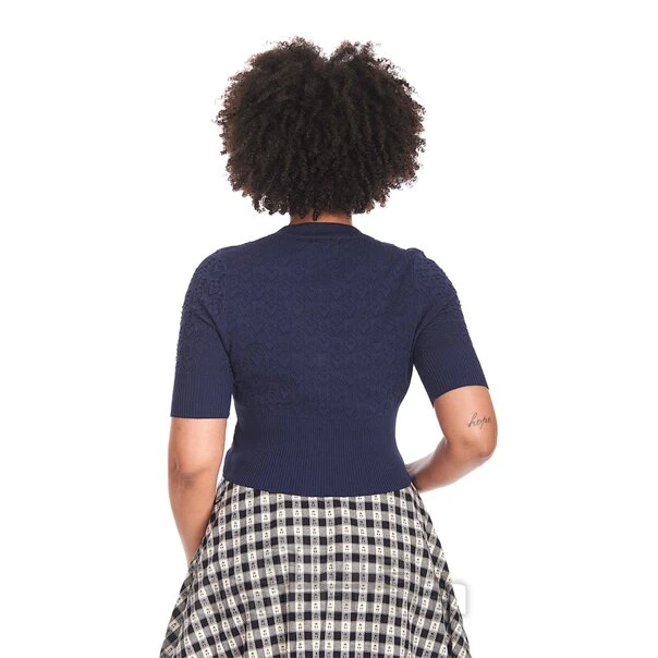 Banned Cherry Check Skirt (Navy) 3 Banned Cherry Check Skirt (Navy) - Image 3