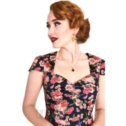 Voodoo Vixen Skull & Roses Flare Dress (Black) -Alternative Clothing Store 2622553ee77fe5dd2aa173fb3d39 150576 d