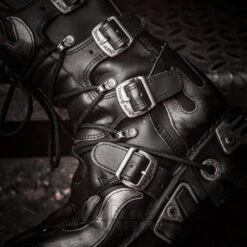 New Rock M.107-S2 Reactor Demon Flame Calf Boots (Black) -Alternative Clothing Store 27094ace3d6b69050894b5e3396f newrock reactor boot closeup