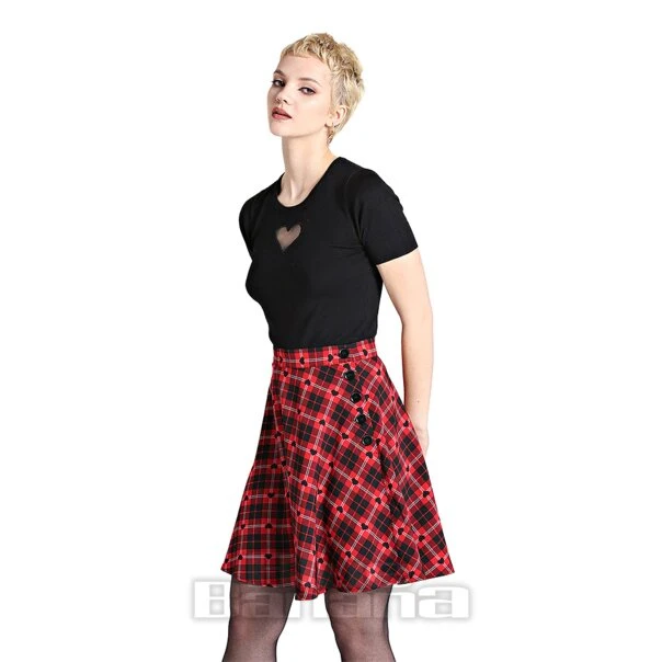 Hell Bunny Date Night Skirt (Red/Black) 2 Hell Bunny Date Night Skirt (Red/Black) - Image 2
