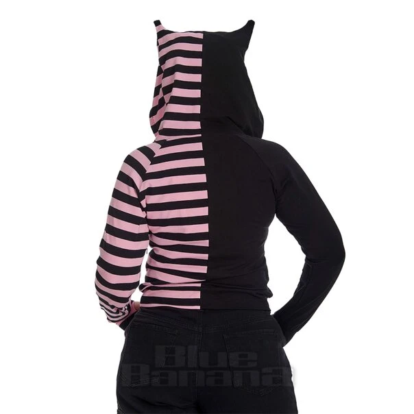 Banned Front Zip Hoodie (Black/Pink) 2 Banned Front Zip Hoodie (Black/Pink) - Image 2