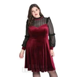 Hell Bunny Bonnie Dress (Burgundy) -Alternative Clothing Store 2fb478f2dfa699369566023c38e7