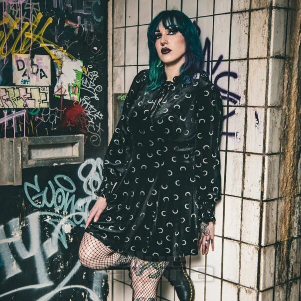 Hell Bunny Misty Moon Dress (Black) 2 Hell Bunny Misty Moon Dress (Black) - Image 2