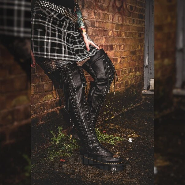Dr. Martens Dr Martens 28-Eye XTRM Max Virginia Knee-High Platform Boots (Black) 15 Dr. Martens Dr Martens 28-Eye XTRM Max Virginia Knee-High Platform Boots (Black) - Image 15