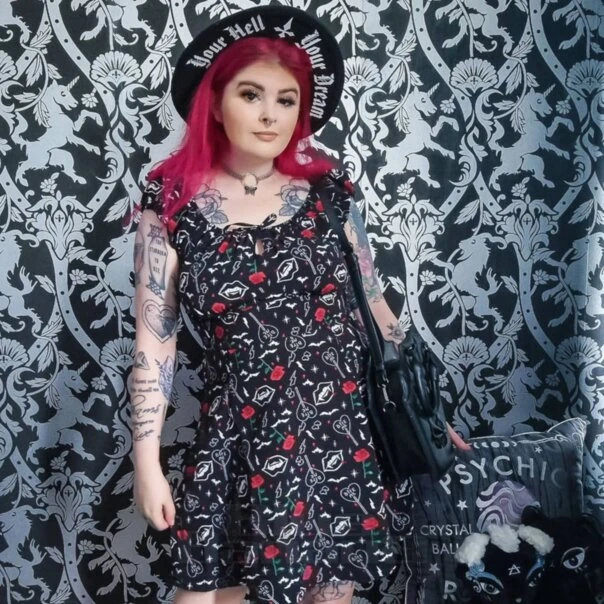 Hell Bunny Lilith Mini Dress (Black) 2 Hell Bunny Lilith Mini Dress (Black) - Image 2