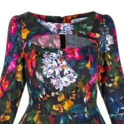 Bleeding Heart Floral Long Sleeve Black Dress (Multicoloured) -Alternative Clothing Store 3b2c46044046ebcb6345c3a1237e 150791 b
