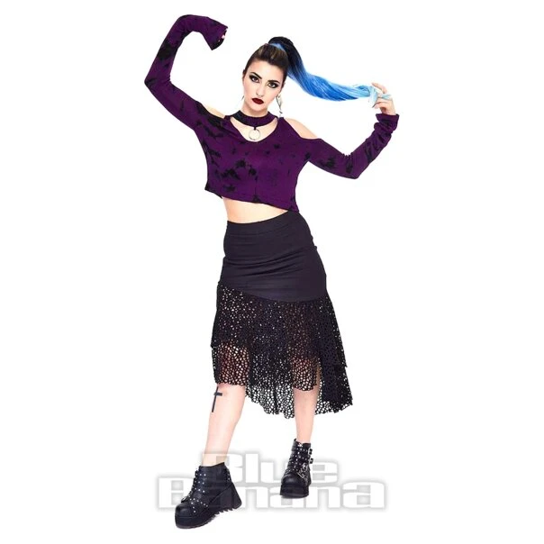 Jawbreaker Tie Dye Cold Shoulder Jumper (Purple) 2 Jawbreaker Tie Dye Cold Shoulder Jumper (Purple) - Image 2