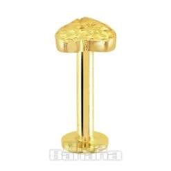 Blue Banana Hammered Heart 9 Ct Gold 1.2 X 6mm/8mm Labret (Gold) -Alternative Clothing Store 3d180aded8465fd0718acb6aadf1