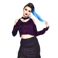 Jawbreaker Tie Dye Cold Shoulder Jumper (Purple) 7 Jawbreaker Tie Dye Cold Shoulder Jumper (Purple) -Alternative Clothing Store 3e4fbb7be63fe49f336a3f28d3d9