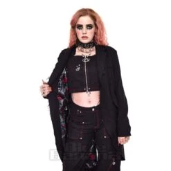 Jawbreaker Raw Edges Blazer Coat (Black) -Alternative Clothing Store 3faf6c6dc246e22c08628878ed65