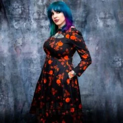 Bleeding Heart Red Flower Dress (Black) -Alternative Clothing Store 3ffc8a3a79c253452c84cbe8fbe5 bh poppy dress 2