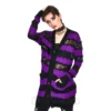 Jawbreaker Lace Stripe Cardigan (Purple)