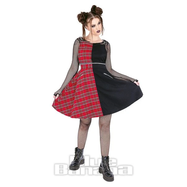 Heartless Into The Void Pinafore Dress (Black/Red) 1 Heartless Into The Void Pinafore Dress (Black/Red)