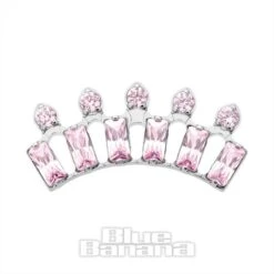 Blue Banana Polished Titanium Rose Curve Threadless Top (Silver)