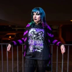 Nightmare Before Christmas Halloween Town T-Shirt (Black/Purple) -Alternative Clothing Store 54fae6a88cea65f2d7ee1a4838c2 nbx purple top