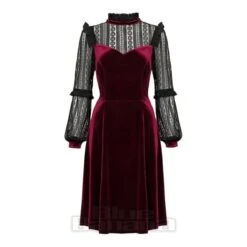 Hell Bunny Bonnie Dress (Burgundy) -Alternative Clothing Store 57938fe41f5ff82c6ac5cbcb600d