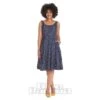 Banned Polka Dot Swing Day Dress (Navy)