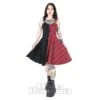 Heartless Dione Tartan Split Dress (Black/Red)