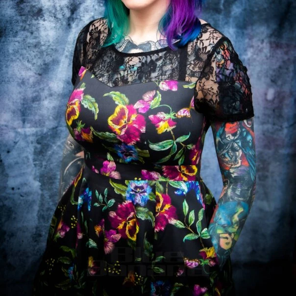 Bleeding Heart Floral Lace Dress (Black) 3 Bleeding Heart Floral Lace Dress (Black) - Image 3