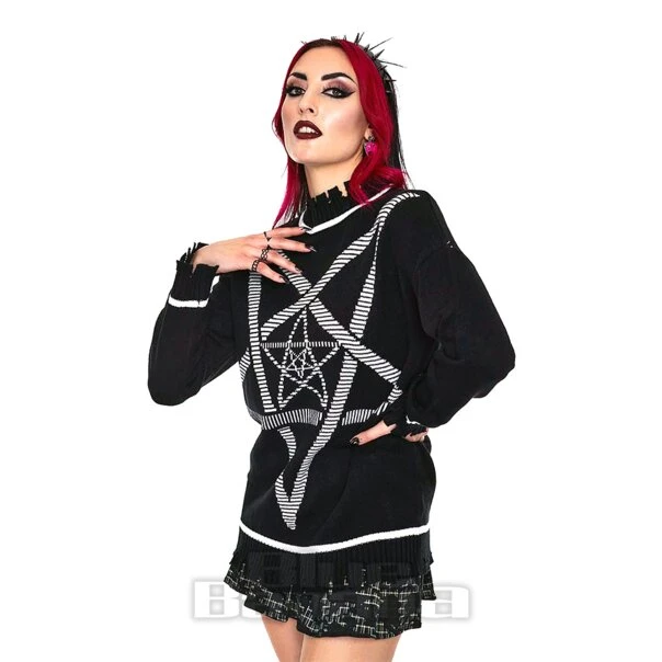 Jawbreaker Pentagram Star Oversized Jumper (Black) 3 Jawbreaker Pentagram Star Oversized Jumper (Black) - Image 3