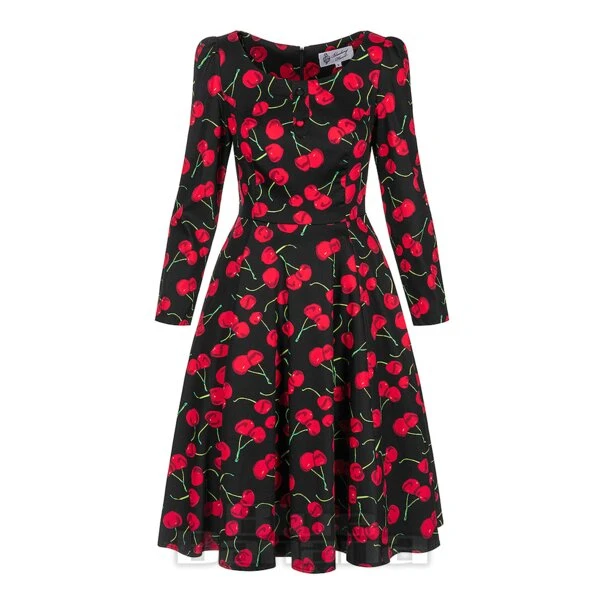 Bleeding Heart Red Cherries Dress (Black) 1 Bleeding Heart Red Cherries Dress (Black)