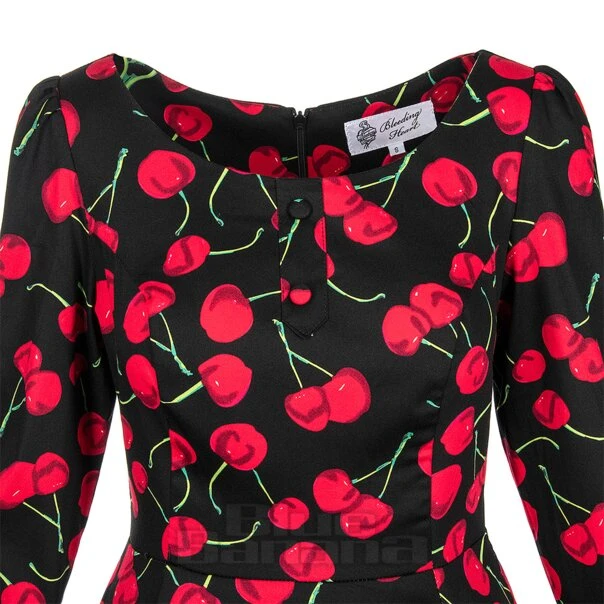 Bleeding Heart Red Cherries Dress (Black) 6 Bleeding Heart Red Cherries Dress (Black) - Image 6