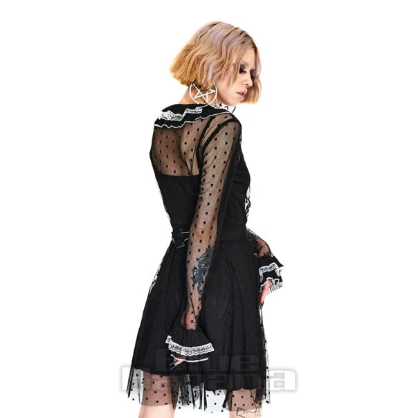 Jawbreaker Dot Mesh Witch Dress (Black) 2 Jawbreaker Dot Mesh Witch Dress (Black) - Image 2