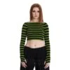Banned Frances Stripes Jumper (Green/Black)