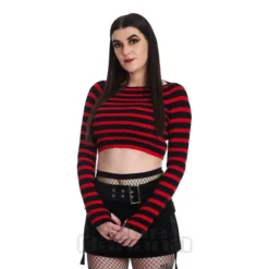 Banned Frances Stripe Jumper (Red/Black)