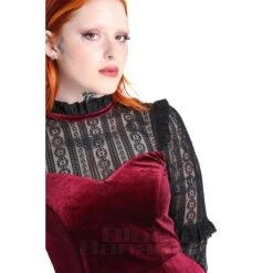 Hell Bunny Bonnie Dress (Burgundy) -Alternative Clothing Store 77478a4cd96fcf10cc775fdcf79c