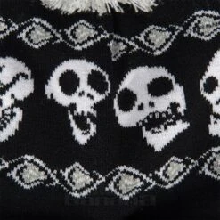 Corpse Bride Skeleton Bobble Hat (Black/White) -Alternative Clothing Store 77498f6e6d6d0fa31d7cbef2bc33 152364 c