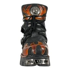 New Rock M.288-S1 Reactor Flame Ankle Boots (Black/Orange) -Alternative Clothing Store 79840 m 288 s1 b