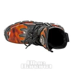 New Rock M.288-S1 Reactor Flame Ankle Boots (Black/Orange) -Alternative Clothing Store 79840 m 288 s1 f