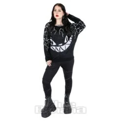 Heartless Sinister Grin Jumper (Black) -Alternative Clothing Store 7b0e2c5fc61e0ffb19c4a725f61b 151765 c