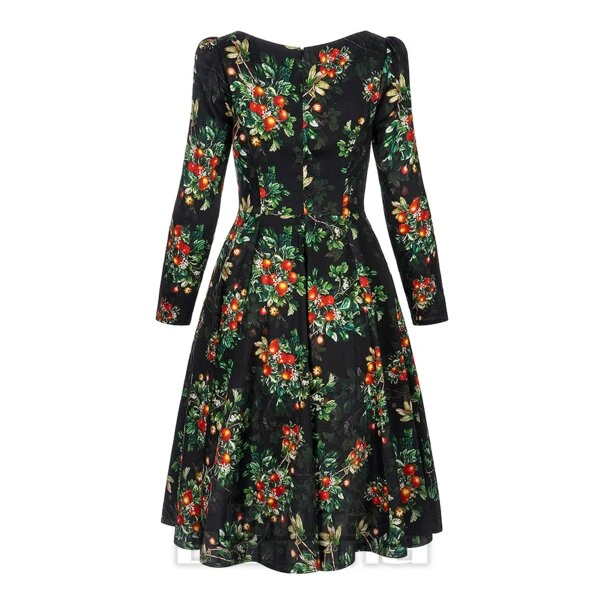 Bleeding Heart Floral Long Sleeve Dress (Black) 2 Bleeding Heart Floral Long Sleeve Dress (Black) - Image 2