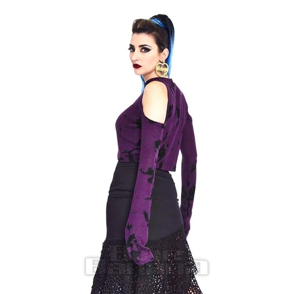 Jawbreaker Tie Dye Cold Shoulder Jumper (Purple) 5 Jawbreaker Tie Dye Cold Shoulder Jumper (Purple) - Image 5